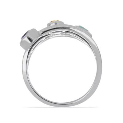 BUY STERLING SILVER NATURAL CHAKRA STONES RING 